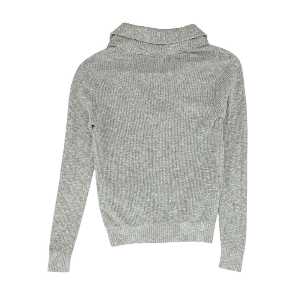 Gray Solid Cardigan Sweater - Image 2