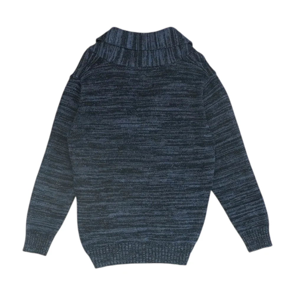 Navy Print Cardigan Sweater - Image 2