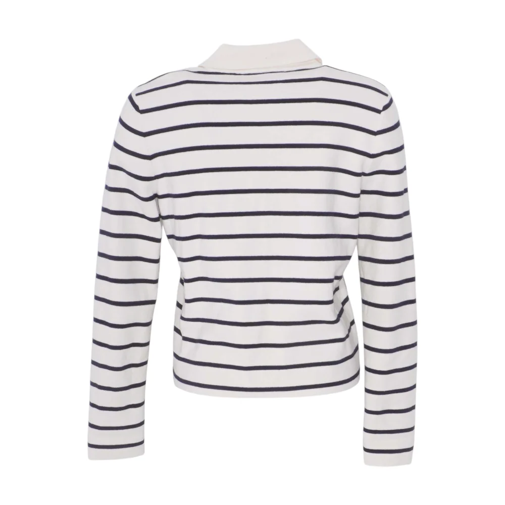 Ivory Striped Cardigan Sweater - Image 2