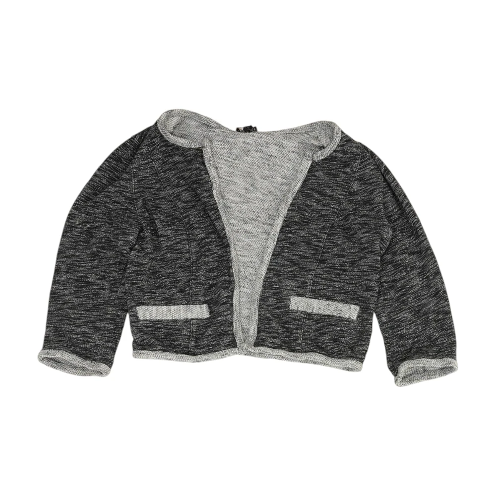 Gray Abstract Cardigan Sweater