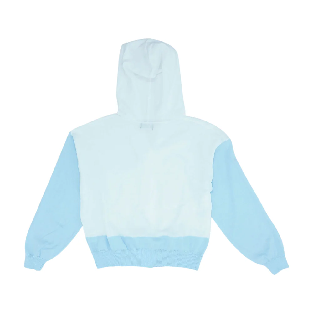 White Color Block Cardigan Sweater - Image 2