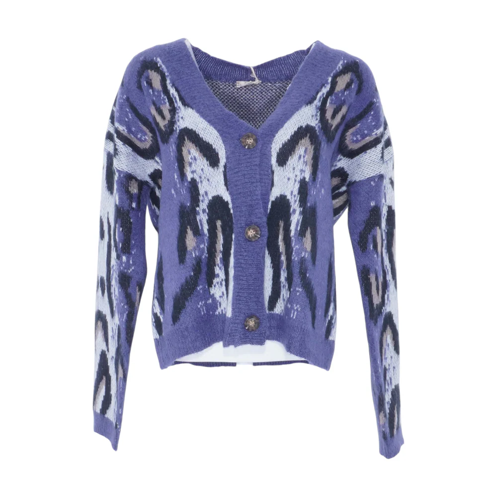 Blue Print Cardigan Sweater