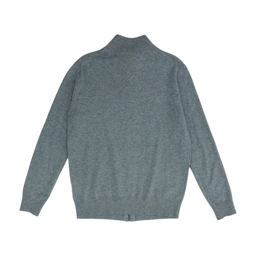 Gray Solid Cardigan Sweater - Image 2