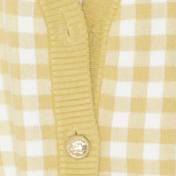 Yellow Check Cardigan Sweater - Image 3
