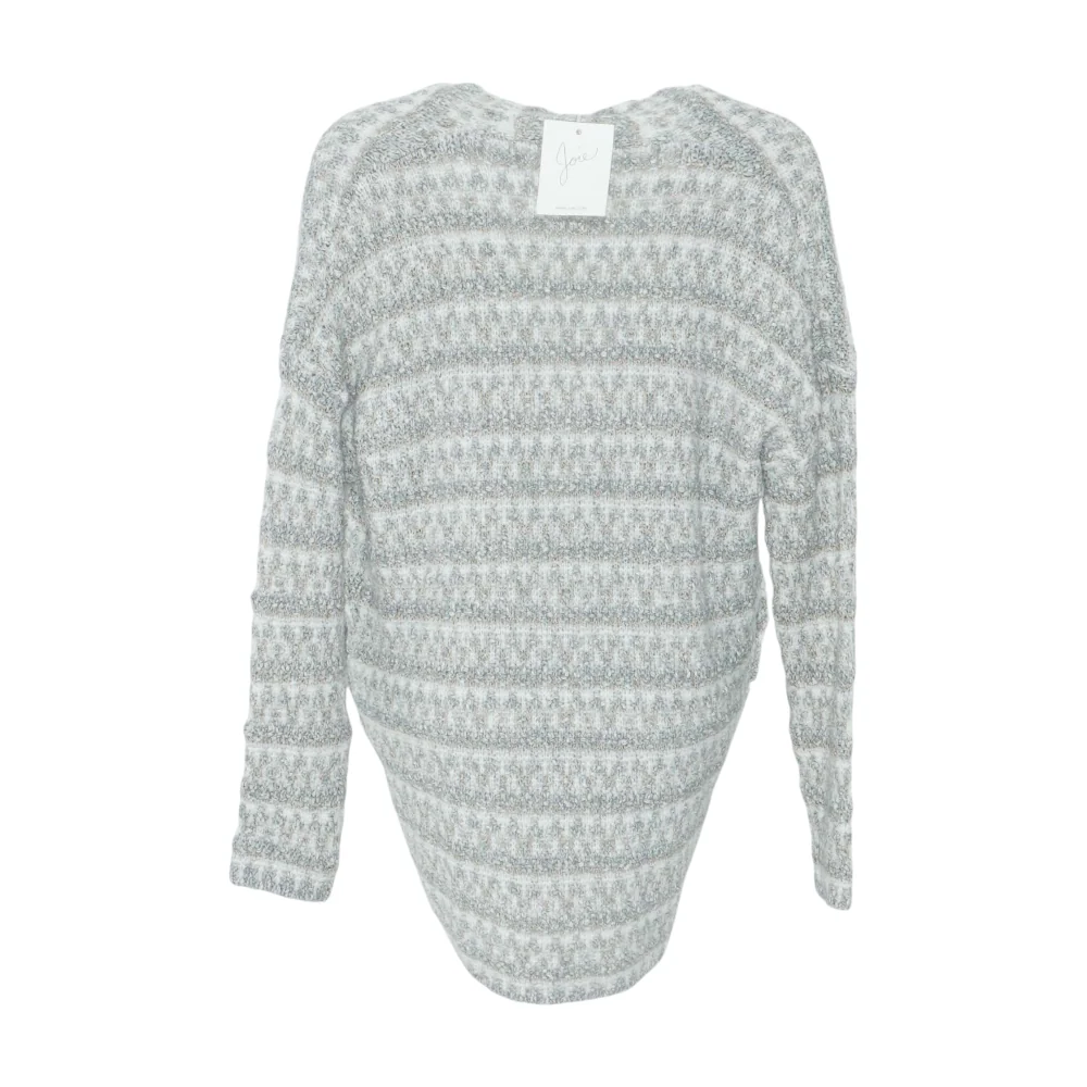 Gray Striped Cardigan Sweater - Image 2