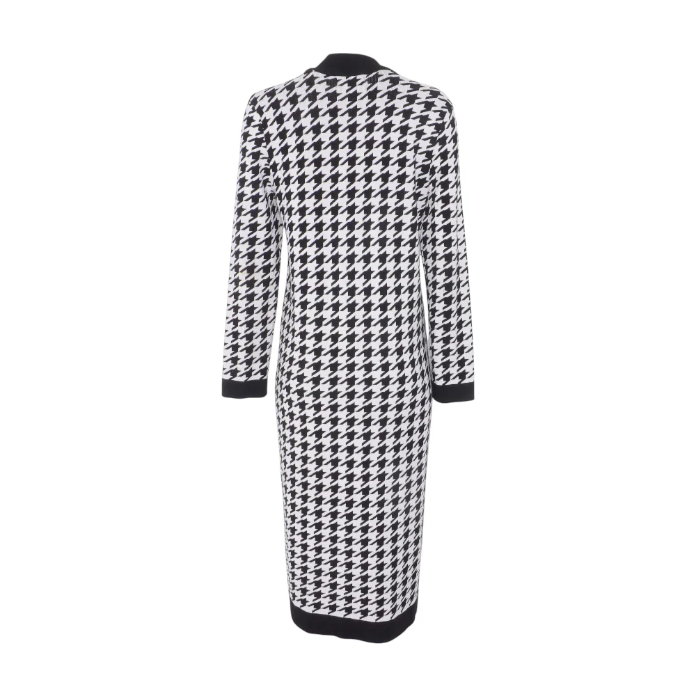 White Houndstooth Cardigan Sweater - Image 2