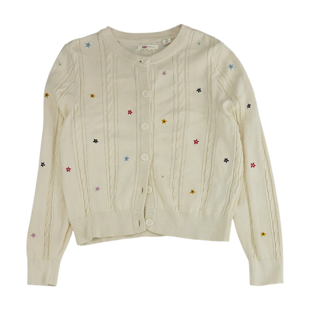 Cream Floral Cardigan Sweater