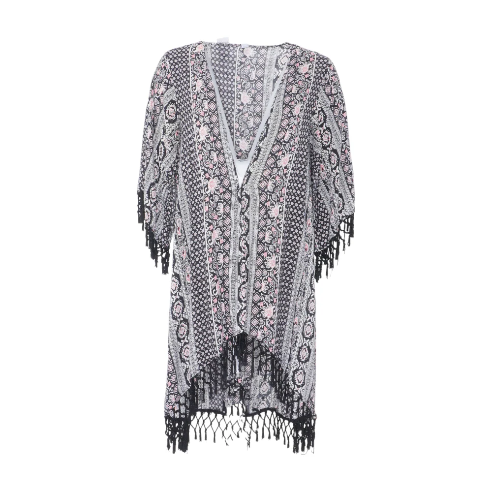 Black Print Cardigan