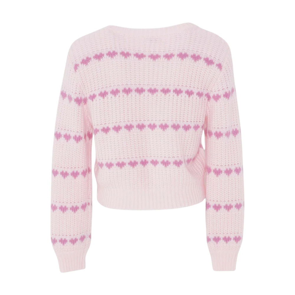 Pink Hearts Cardigan Sweater - Image 2