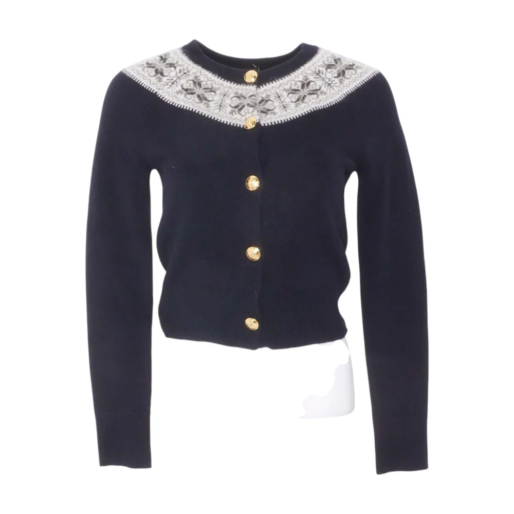 Navy Josefa Fair Isle Cashmere Cardigan