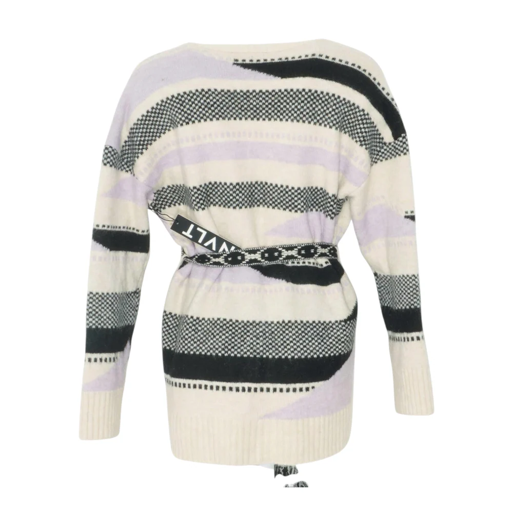 Ivory Striped Cardigan Sweater - Image 2