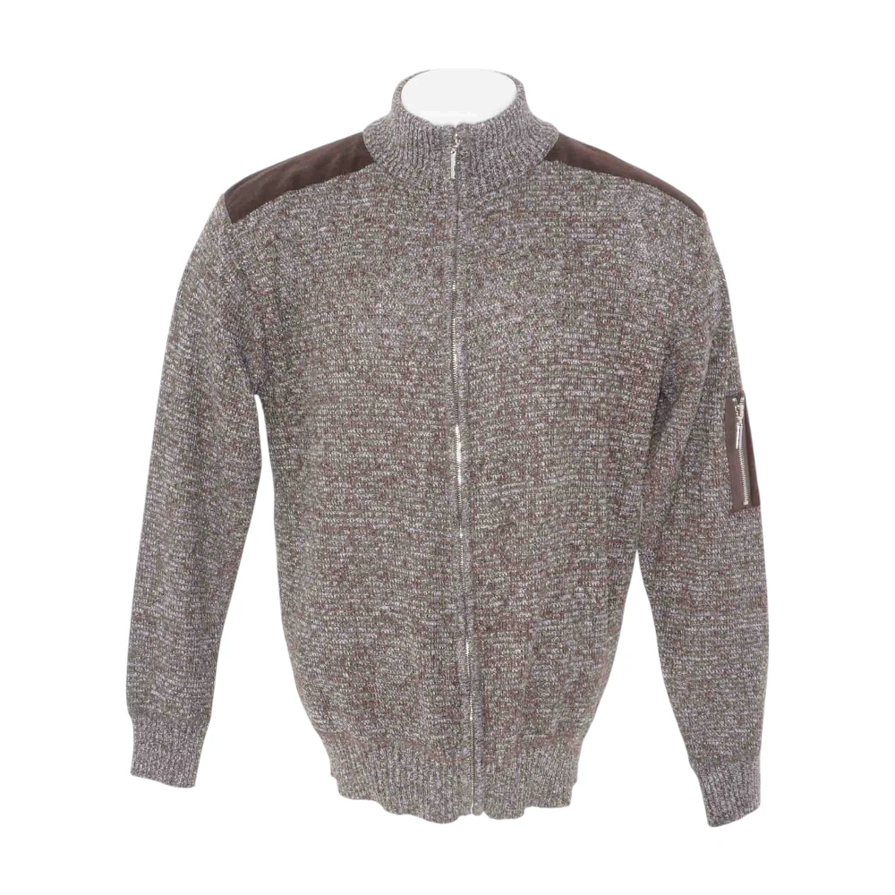 Brown Solid Cardigan Sweater