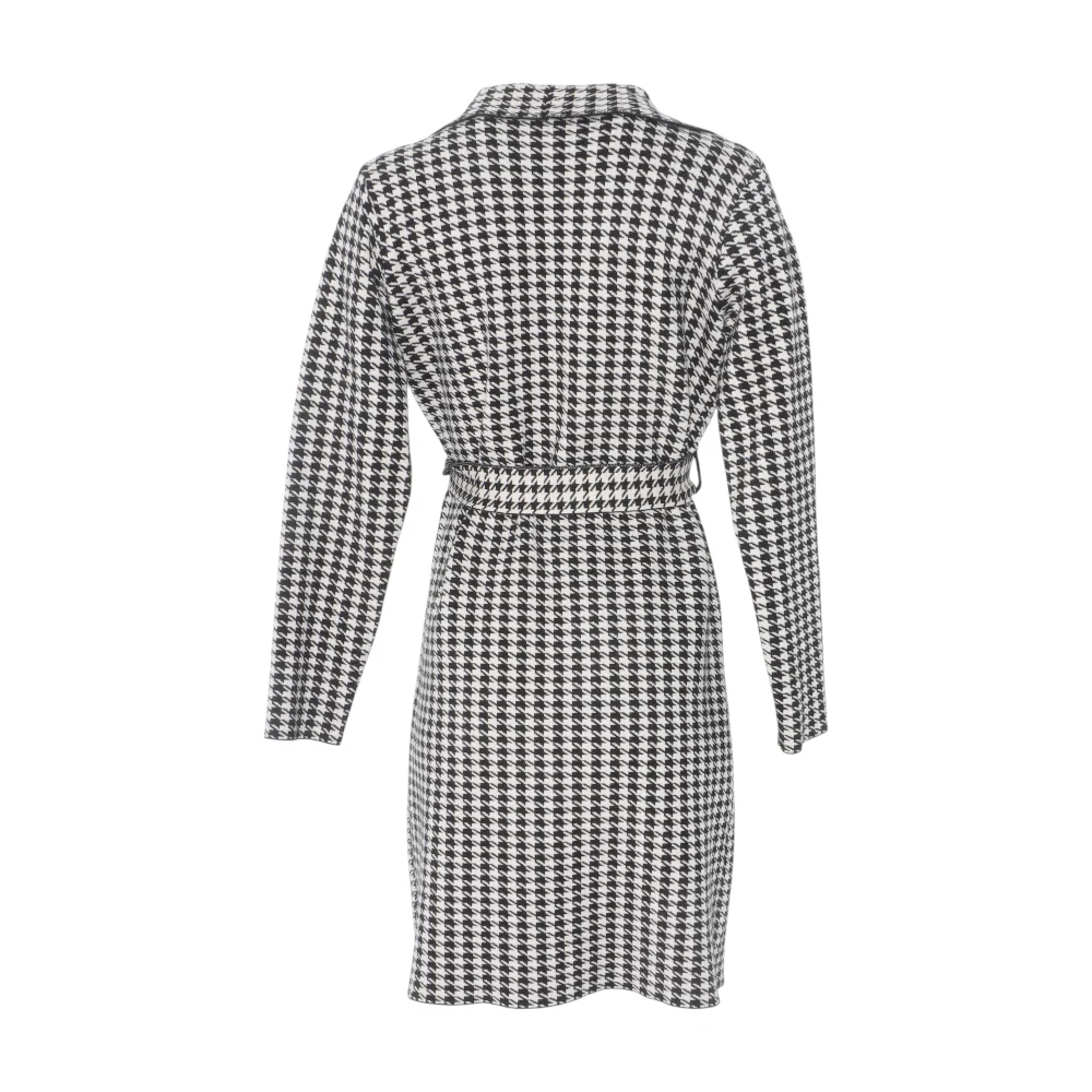 Beige Houndstooth Cardigan Sweater - Image 2
