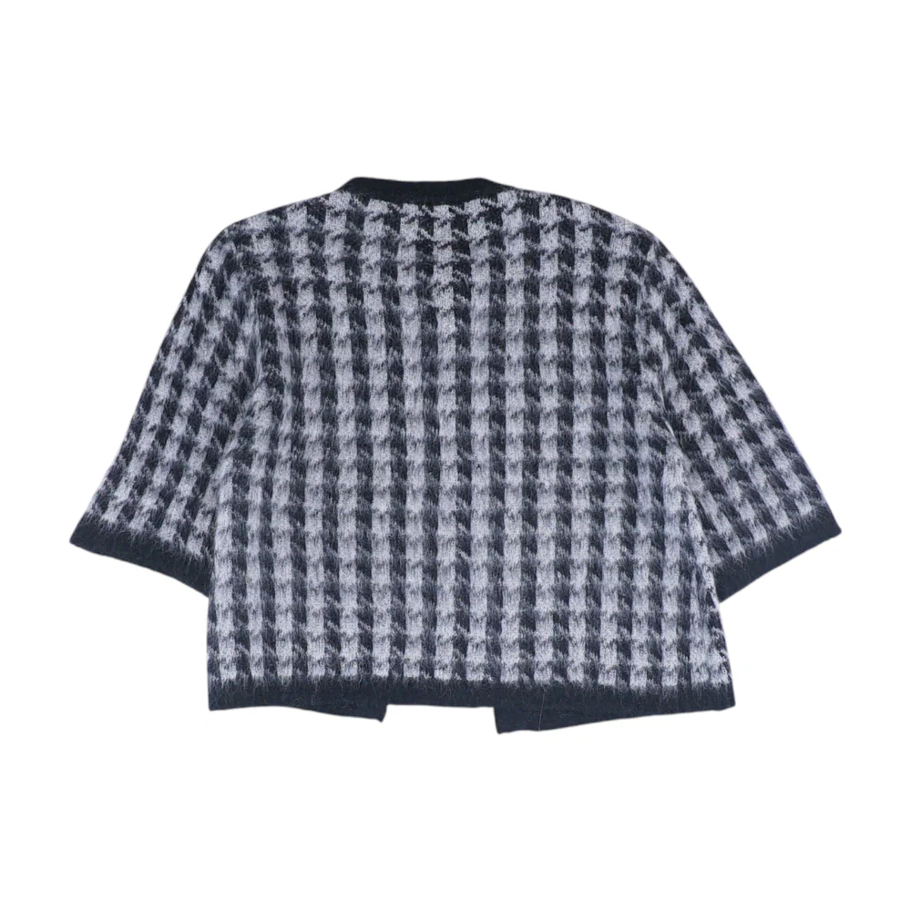 Gray Houndstooth Cardigan Sweater - Image 2