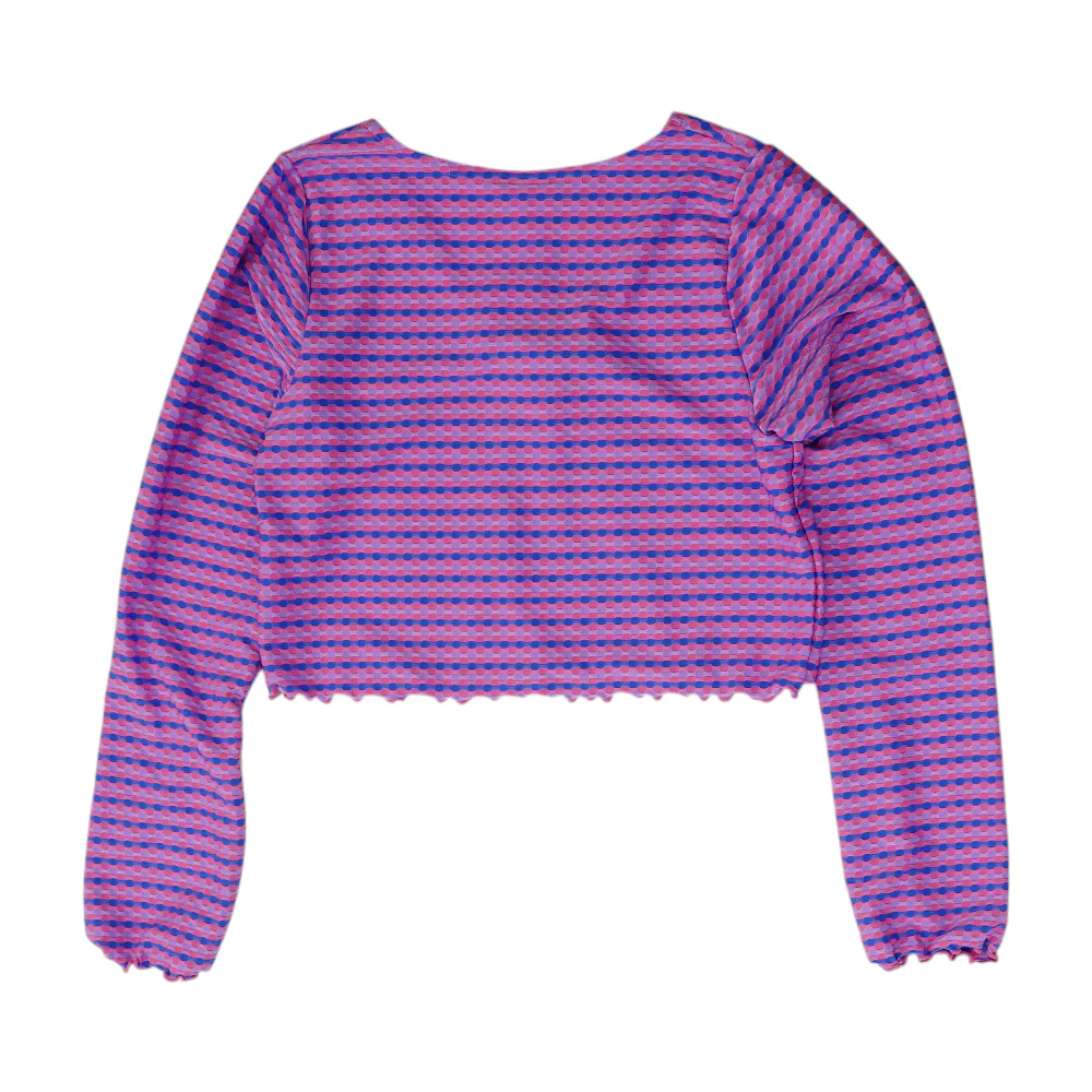 Pink Striped Cardigan Sweater - Image 2