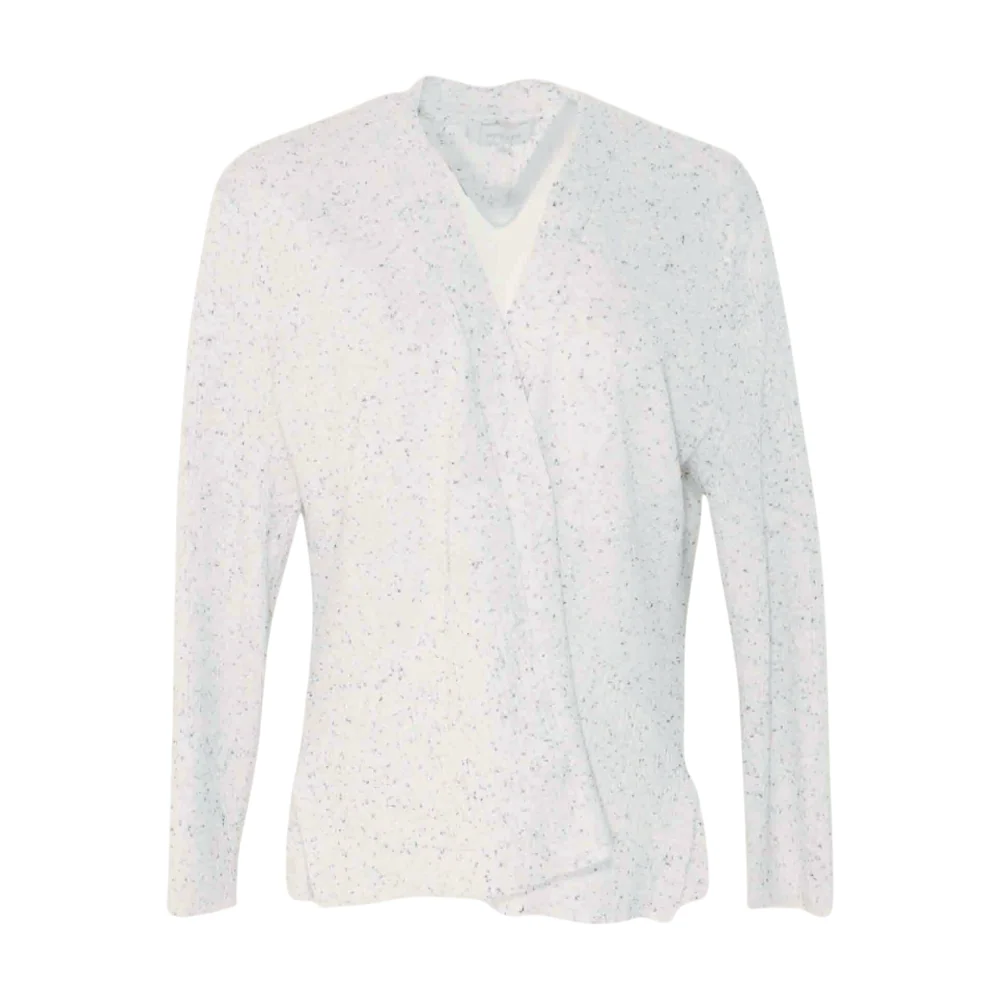 Gray Print Cardigan Sweater