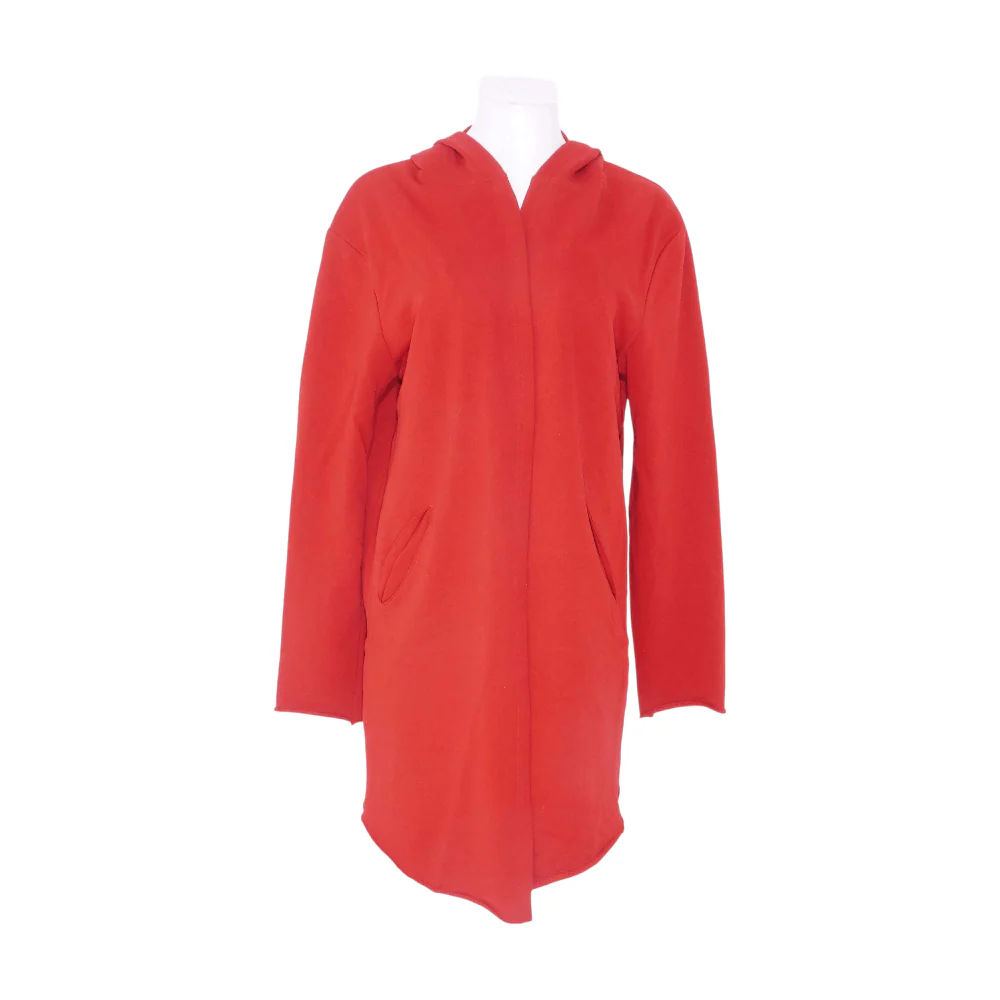 Red Solid Cardigan Sweater