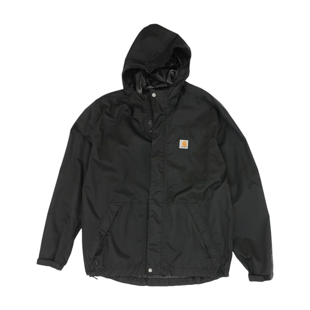 Black Solid Rain Jacket