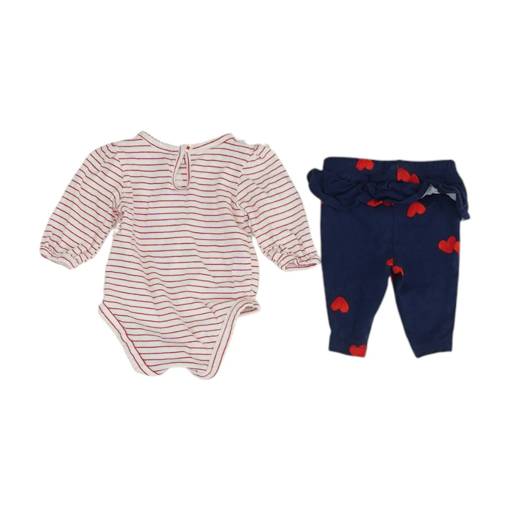 White Striped Long Sleeve Set - Image 2