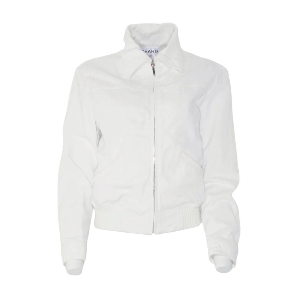 White Pre Spring-Summer 2026 Embroidered Denim Blouson Jacket