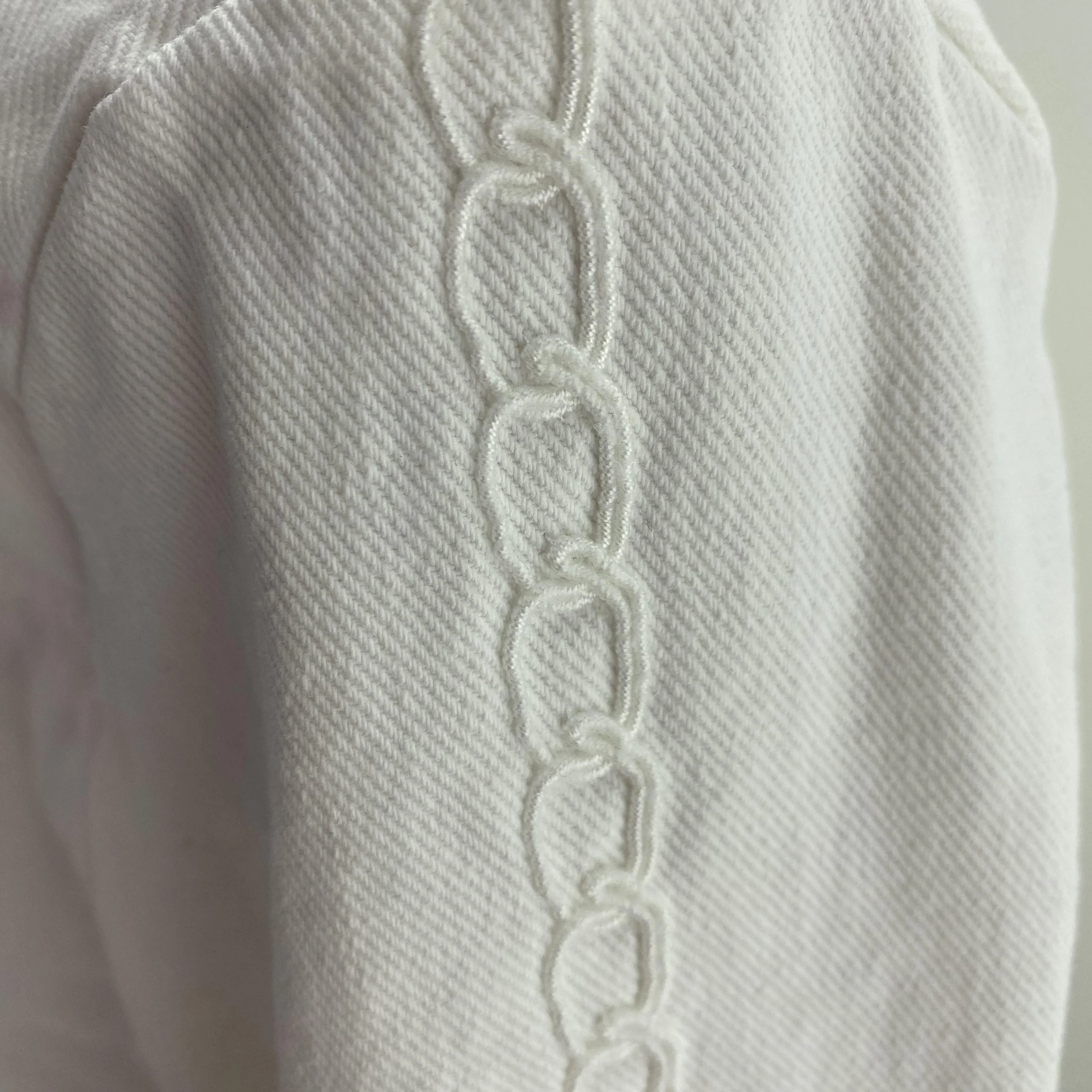 White Pre Spring-Summer 2026 Embroidered Denim Blouson Jacket - Image 7