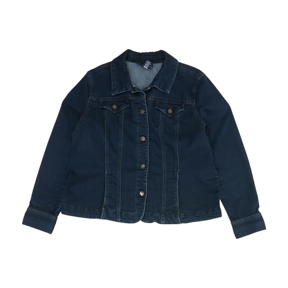 Blue Solid Denim Jacket