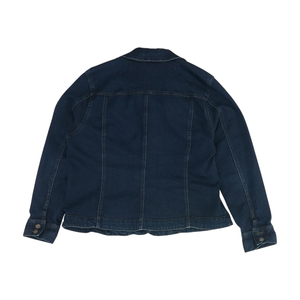 Blue Solid Denim Jacket - Image 2