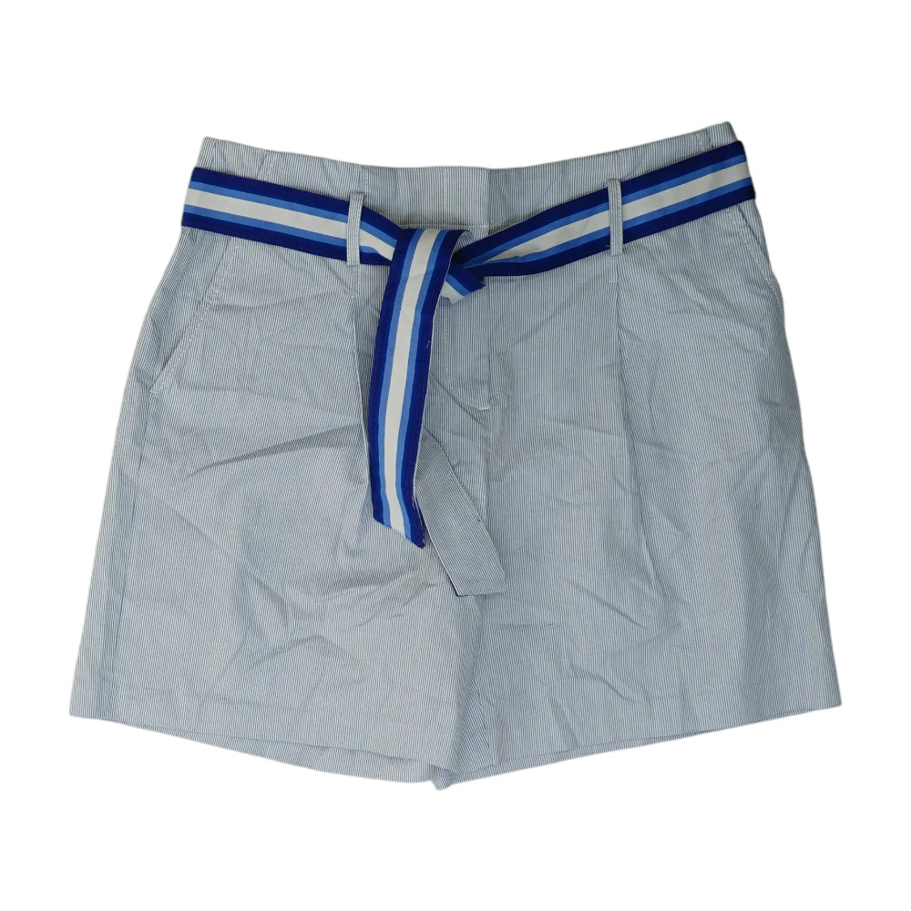 White Striped Chino Shorts