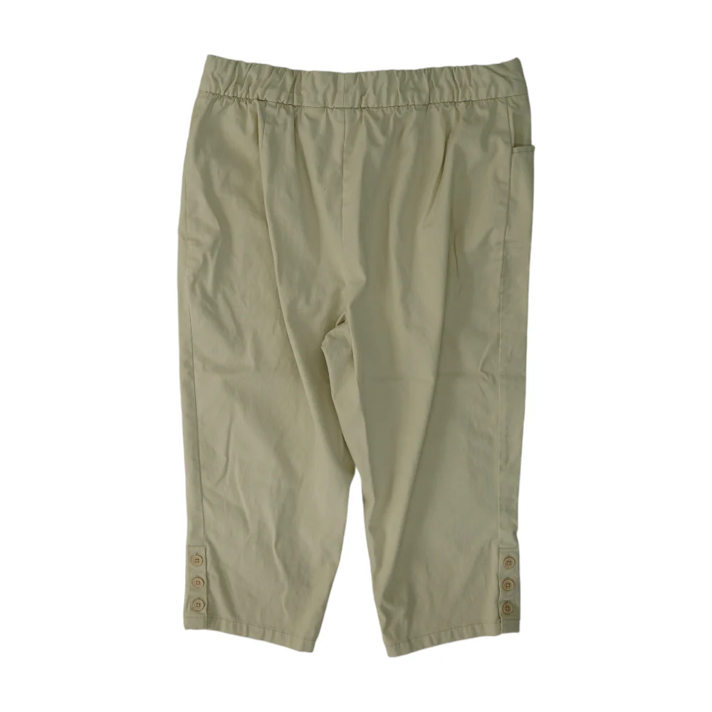 Khaki Solid Chino Capris - Image 2