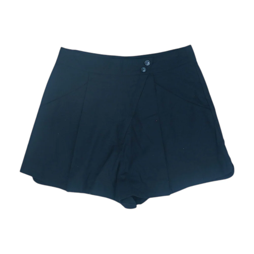 Black Solid Chino Shorts