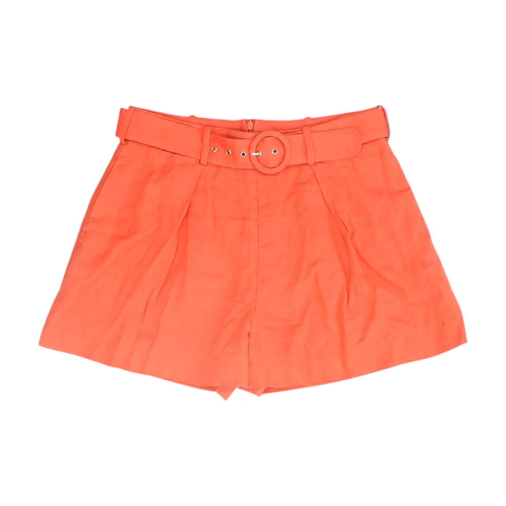 Orange Solid Chino Shorts
