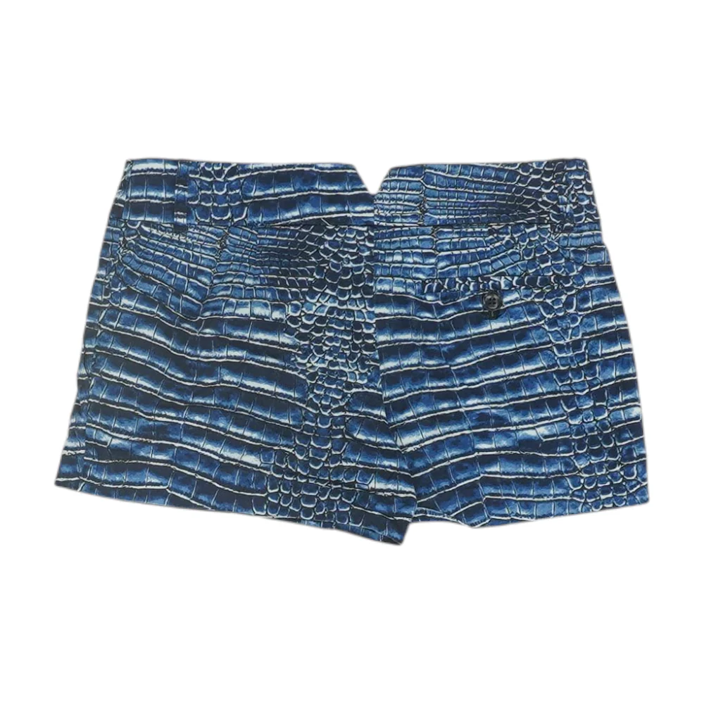 Blue Animal Print Chino Shorts - Image 2