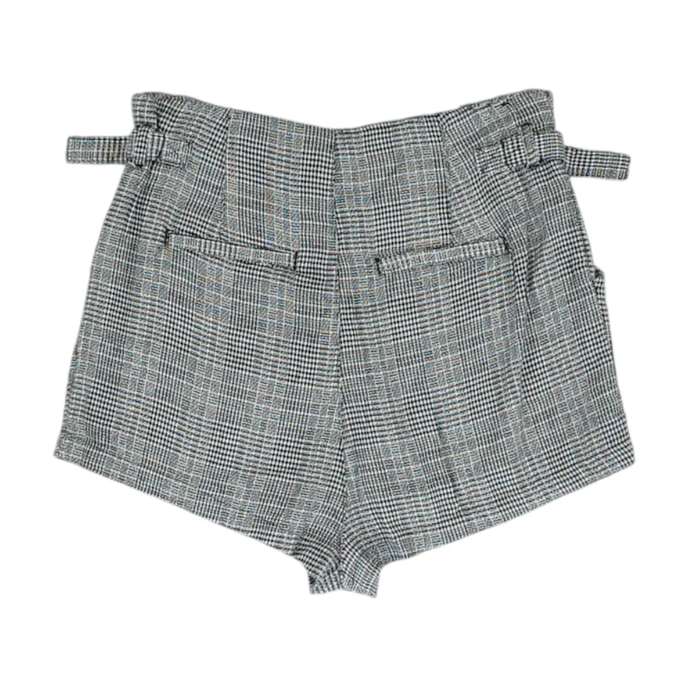 Black Plaid Chino Shorts - Image 2