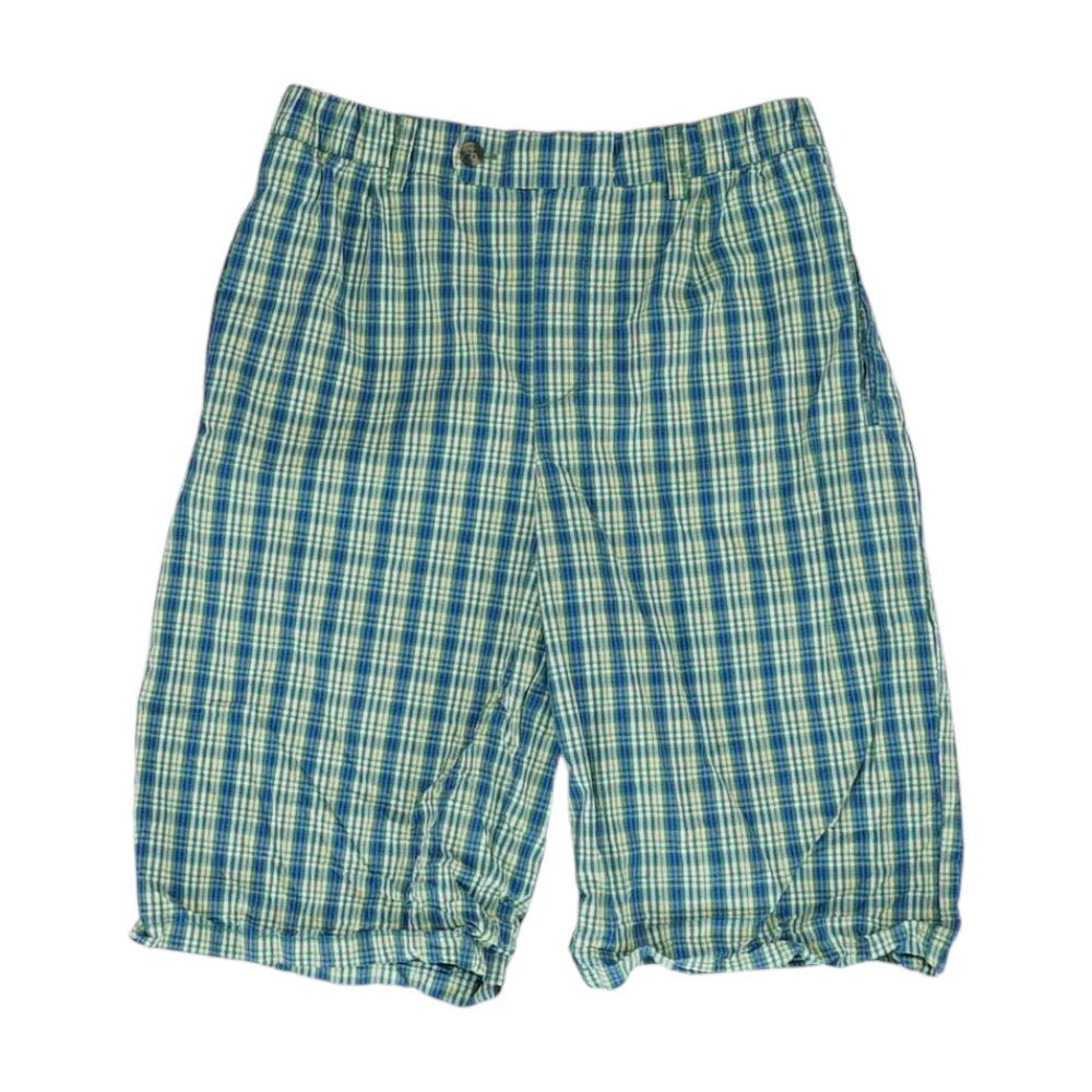 Green Plaid Chino Shorts