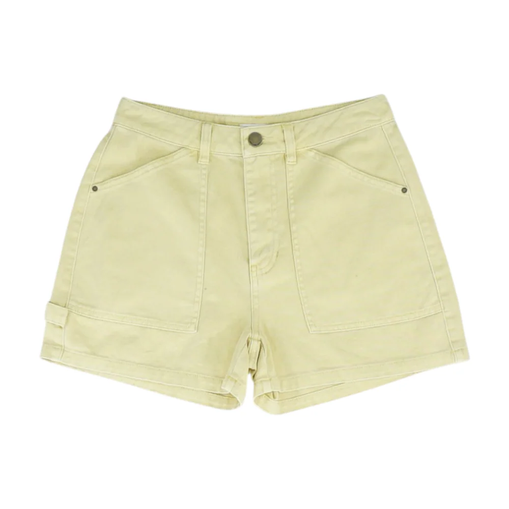 Yellow Solid Chino Shorts