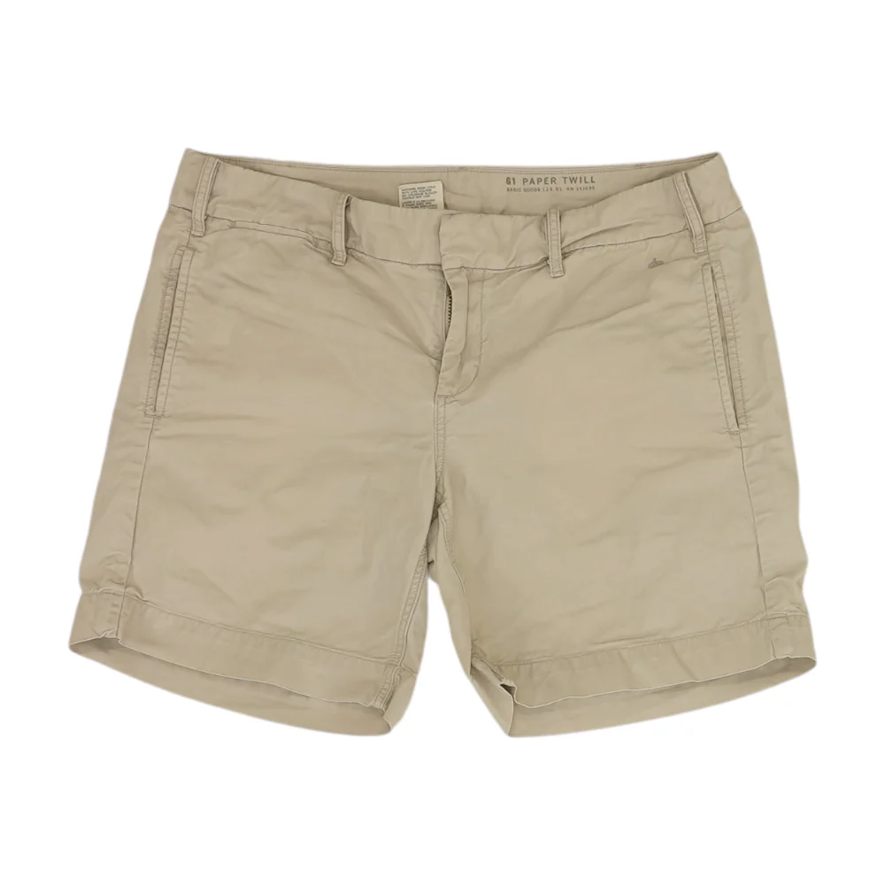 Beige Solid Chino Shorts
