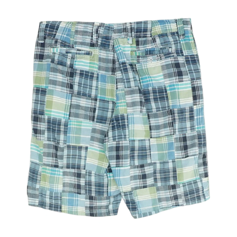 Blue Plaid Chino Shorts - Image 2