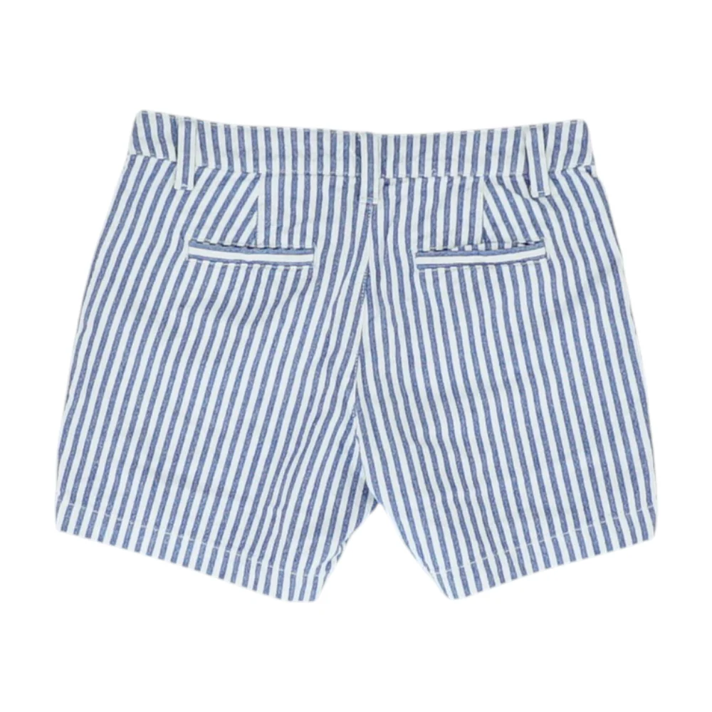 Blue Striped Chino Shorts - Image 2