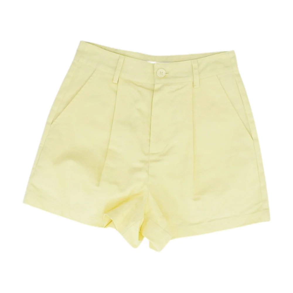 Yellow Solid Chino Shorts
