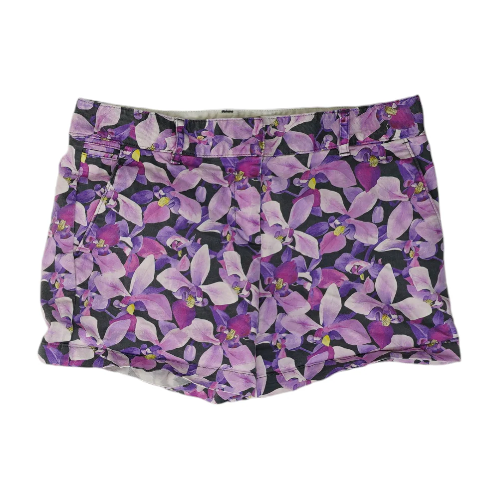 Purple Floral Chino Shorts