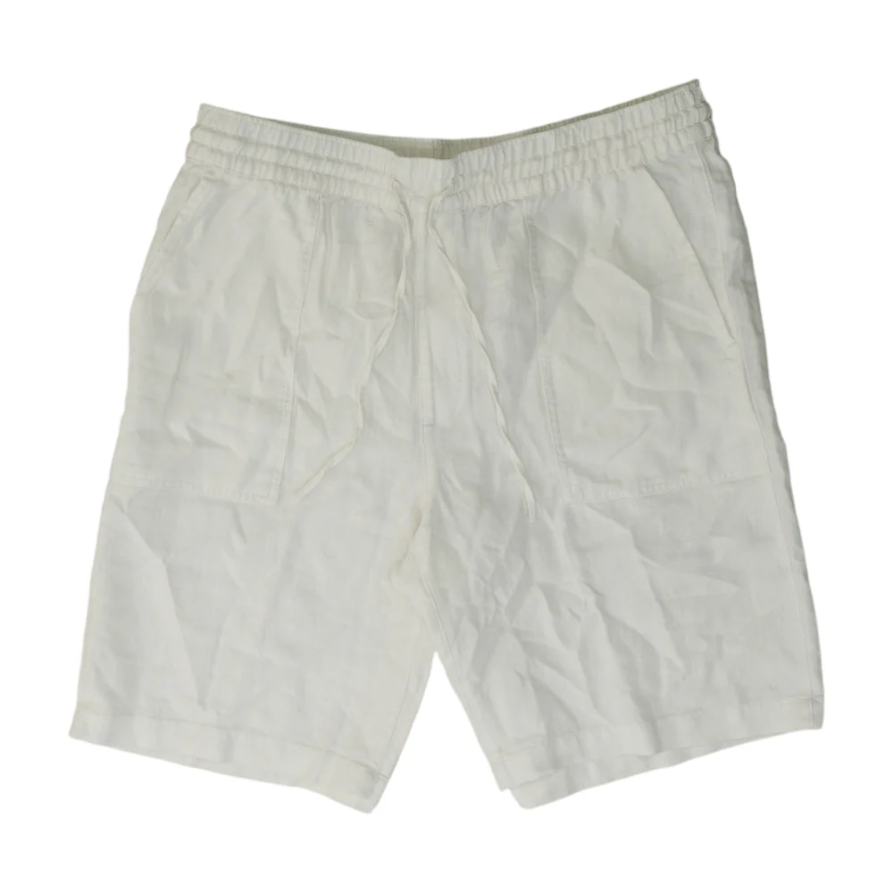 White Solid Chino Shorts