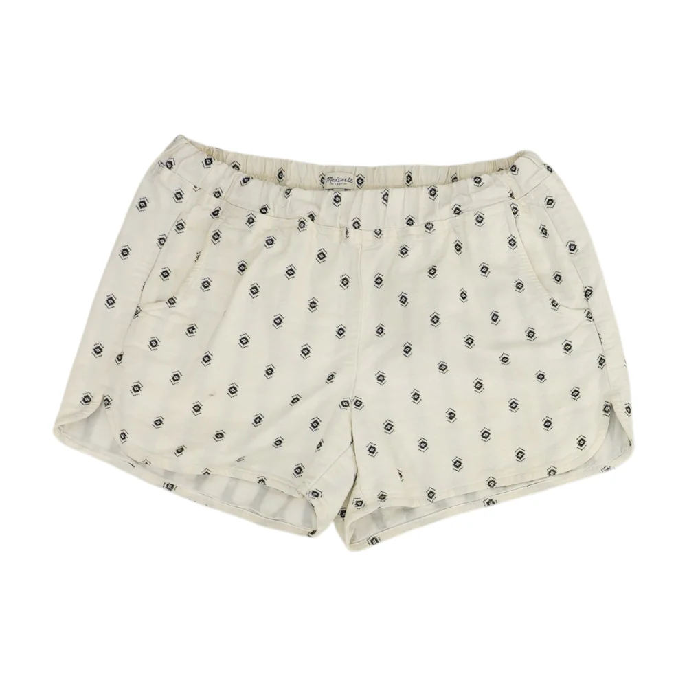 White Print Chino Shorts