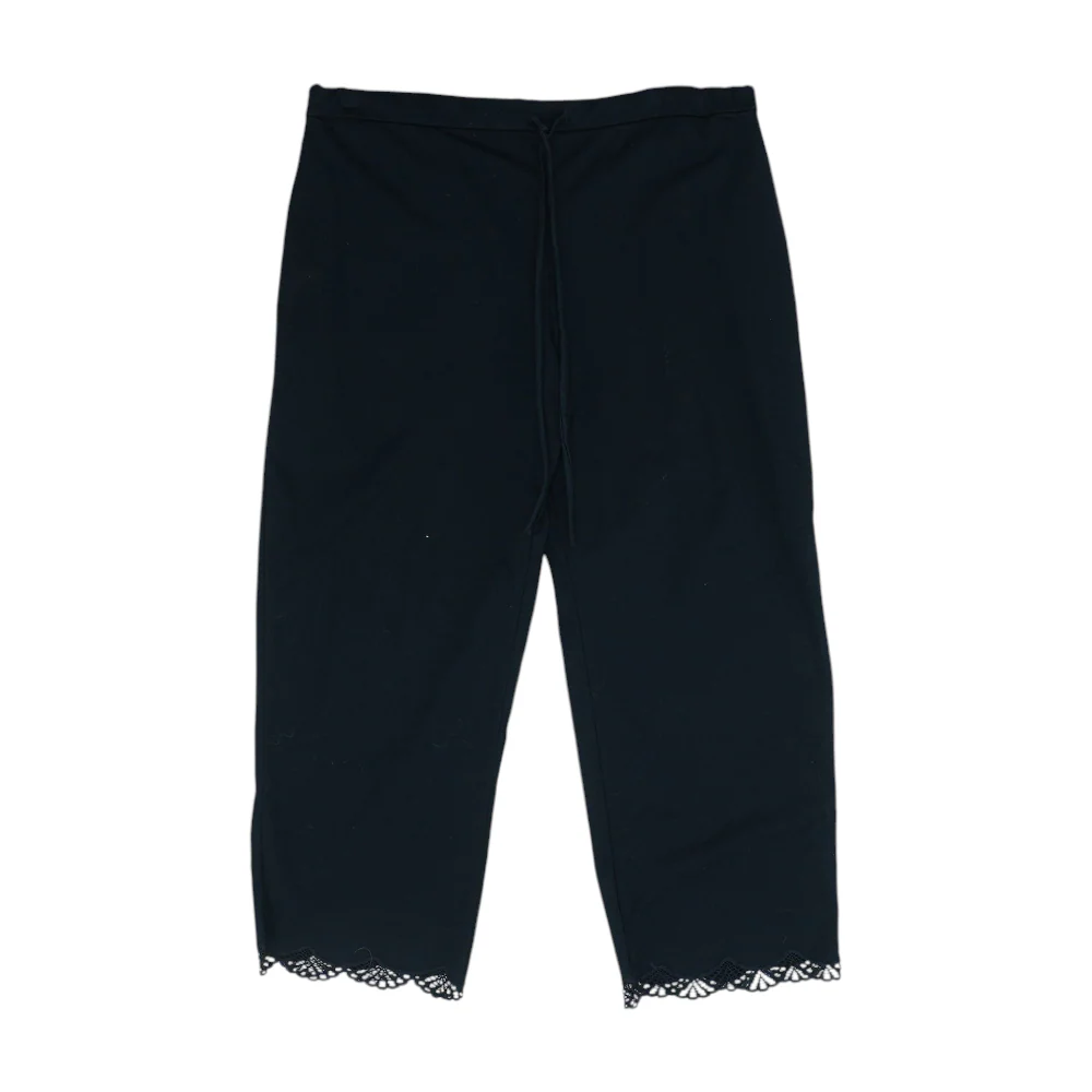 Black Solid Chino Capris