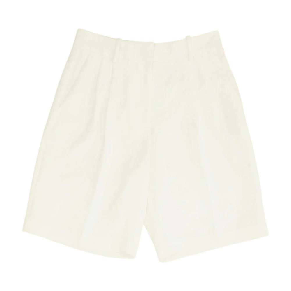 White Solid Chino Shorts