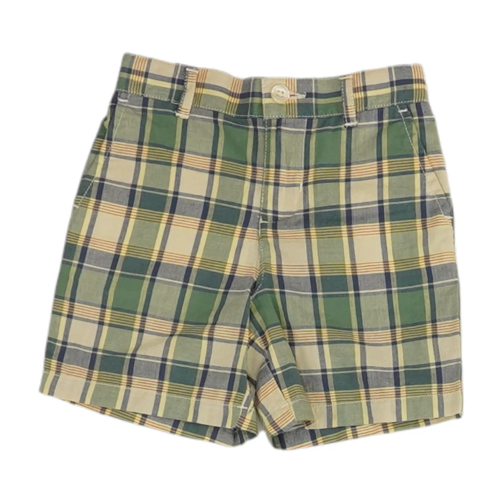 Olive Check Chino Shorts