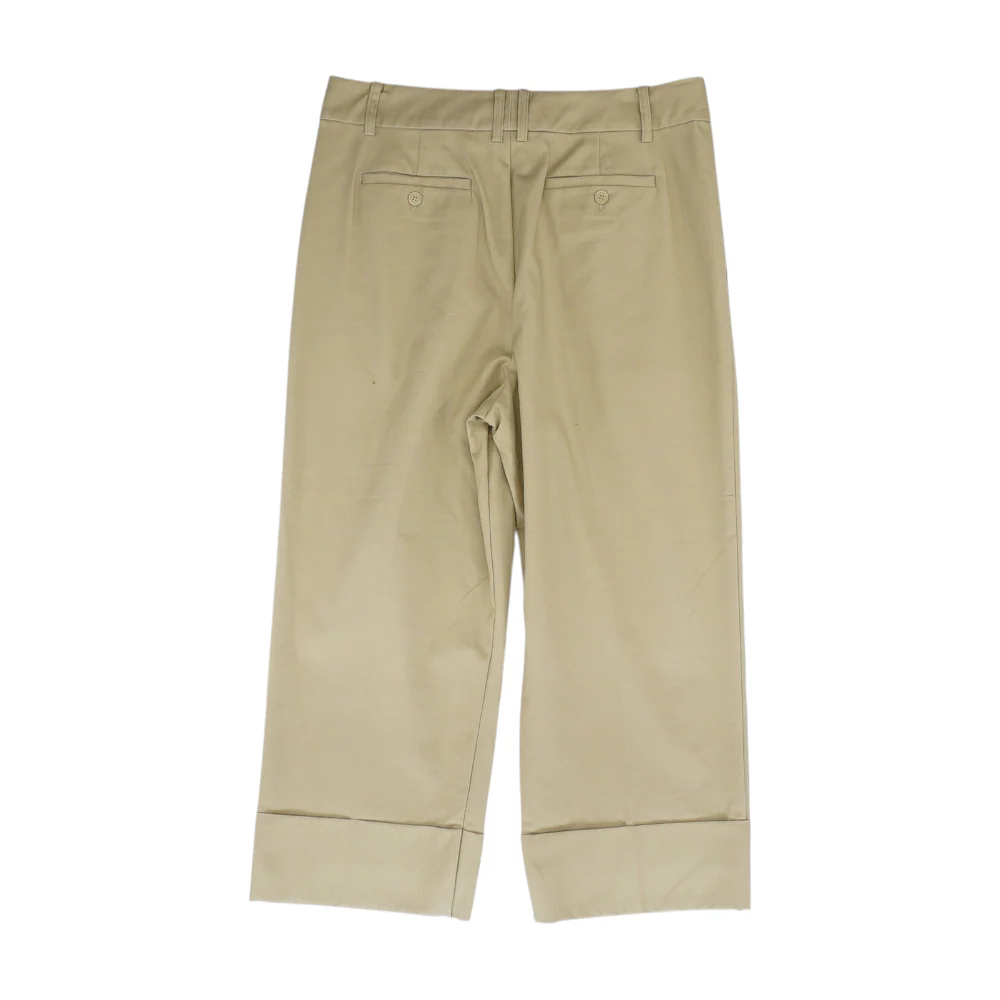 Khaki Solid Chino Capris - Image 2