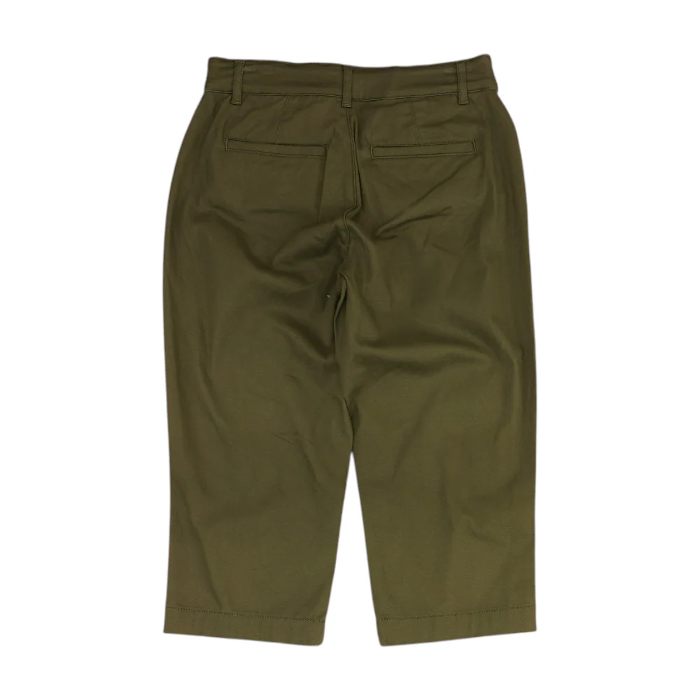 Green Solid Chino Capris - Image 2