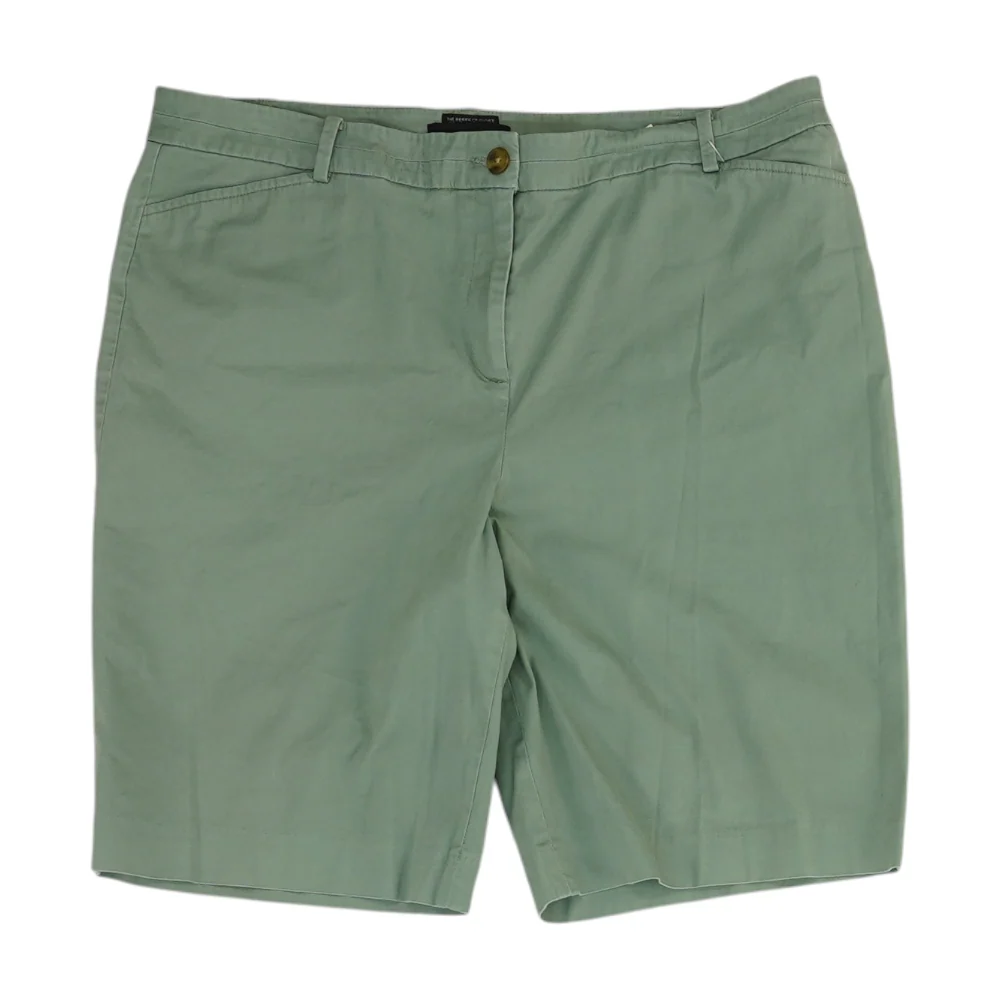 Green Solid Chino Shorts