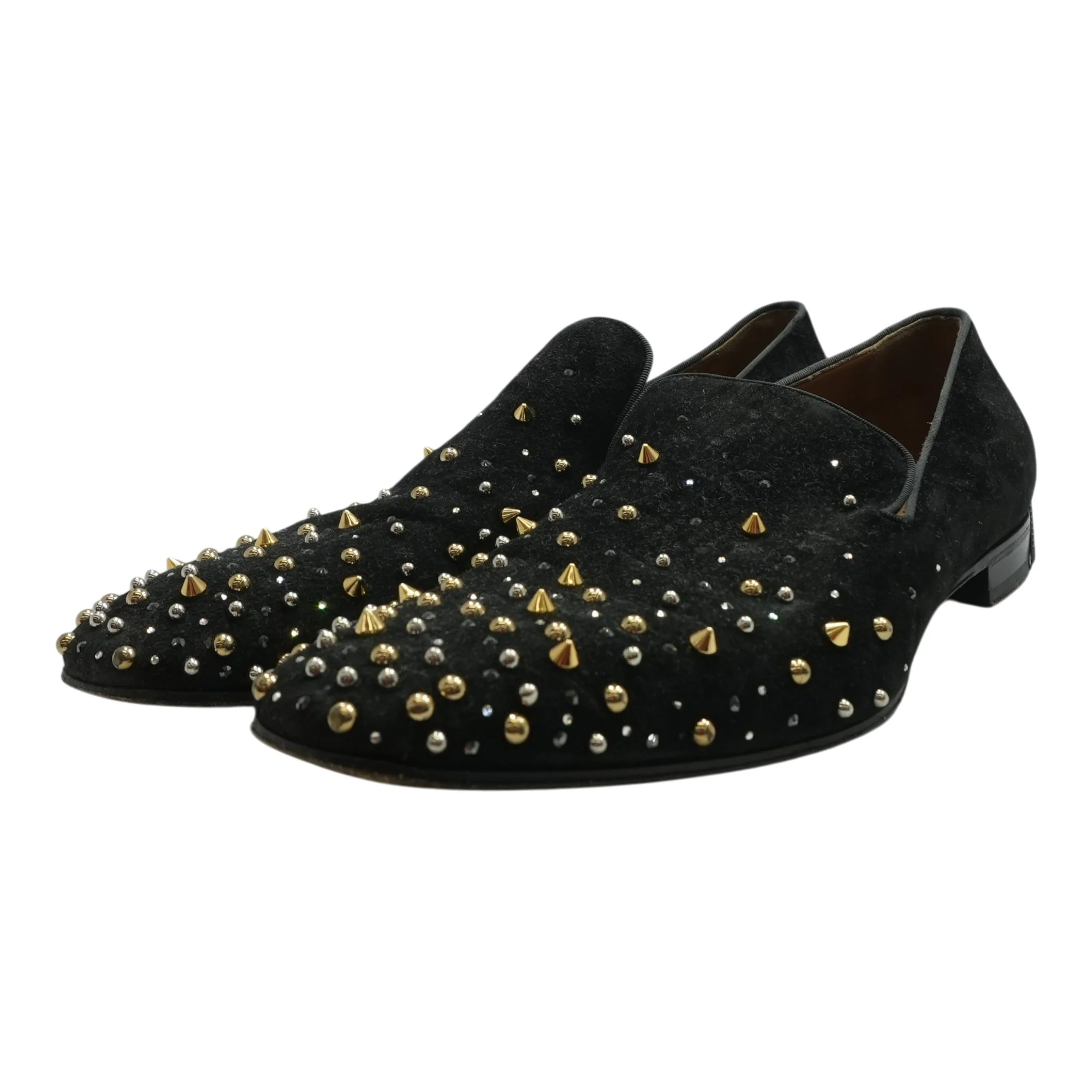 Black Milkylion Studded Venetian Loafers
