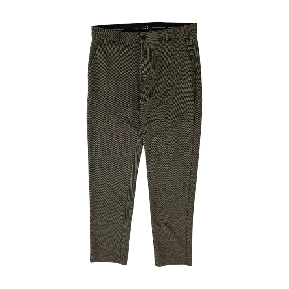 Brown Striped Regular Pants